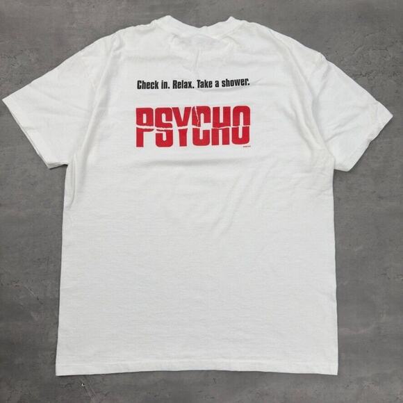 Vintage Single Stitch Psycho Bates Motel Key T Shirt 1998 Anvil - Picture 2 of 7